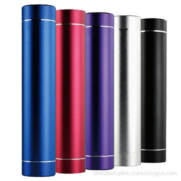 Manufacturer Mini High Quality 2,200mah/2,600mAh Mobile Power Bank Charger with Tube Alloy Case